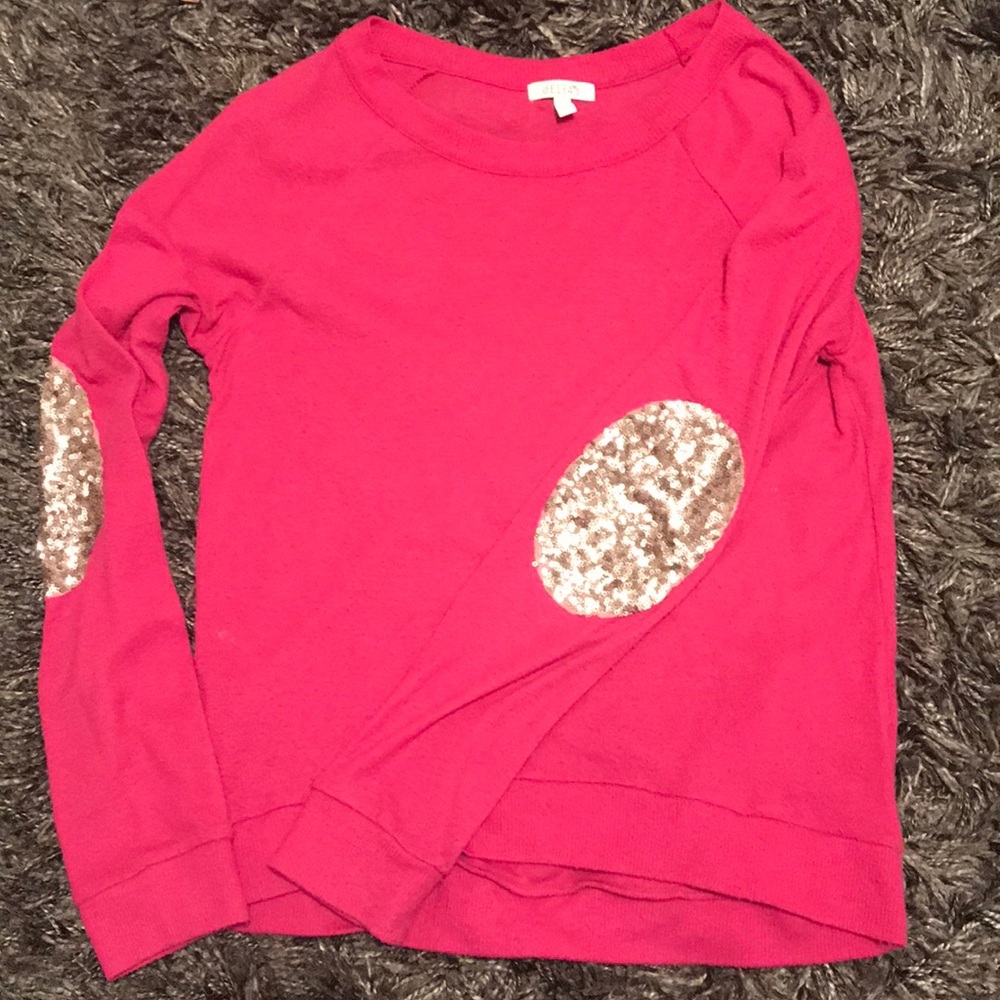 Sequined Elbow Patch Delia’s Sweater